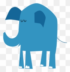 Elefante Azul Vector Dibujo - Elephant Drawing Blue Emoji,Elephant Emoji