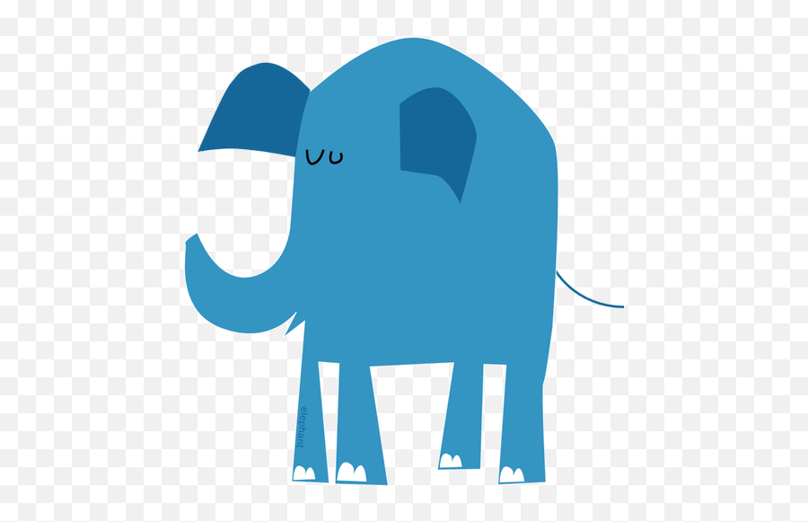 Elefante Azul Vector Dibujo - Elephant Drawing Blue Emoji,Elephant Emoji