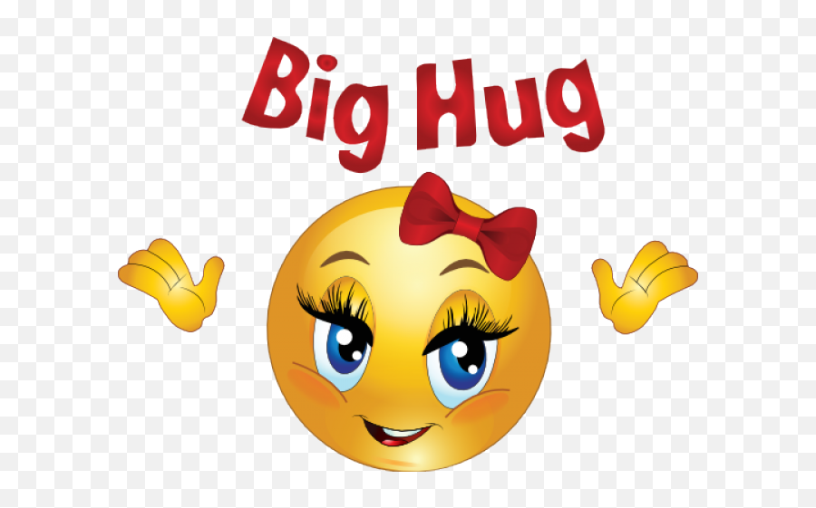 Kiss Clipart Emoticon Picture - Big Hug Smiley Emoji,Kisses Emoticon Text