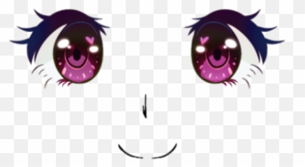 Kawaii Anime Face - Anime Eyes No Background Emoji,Kawaii Emoticon