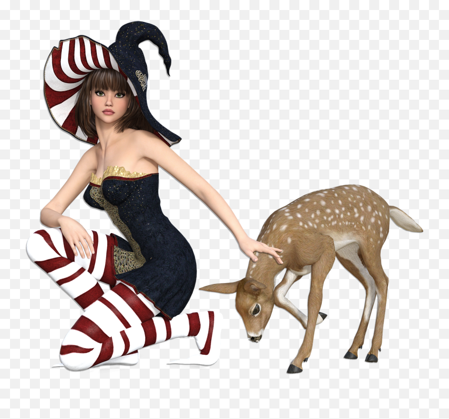Fairy Fantasy Elf Enchanted Girl - Deer Drinking Water Png Emoji,Fairy Tail Emoji