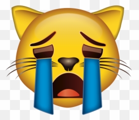 Loudly Crying Cat Face - Cat Emoji With Glasses,Crying Out Loud Emoji