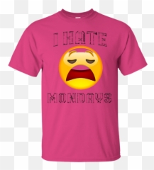 I Hate Mondays Funny Weary Emoji Emoticon Smiley Face Tee,Heat Emoji