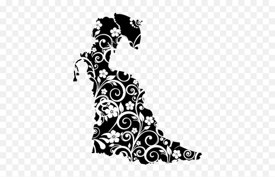 Floral Victorian Lady - Victoria Lady Silhouette Png Emoji,Two Dancing Girl Emoji