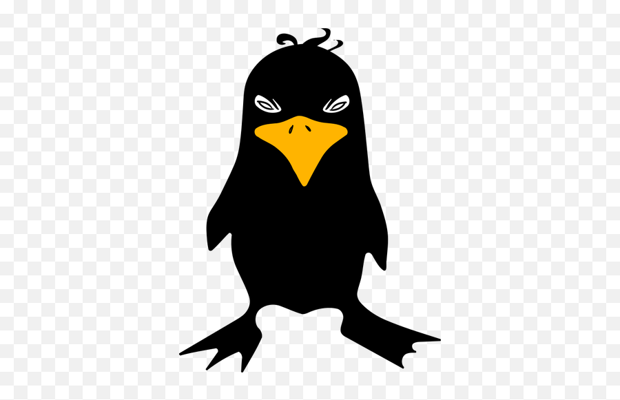 Wütend Tux Farbe Clipart - Cartoon Black Bird Emoji,Surfer Emoji