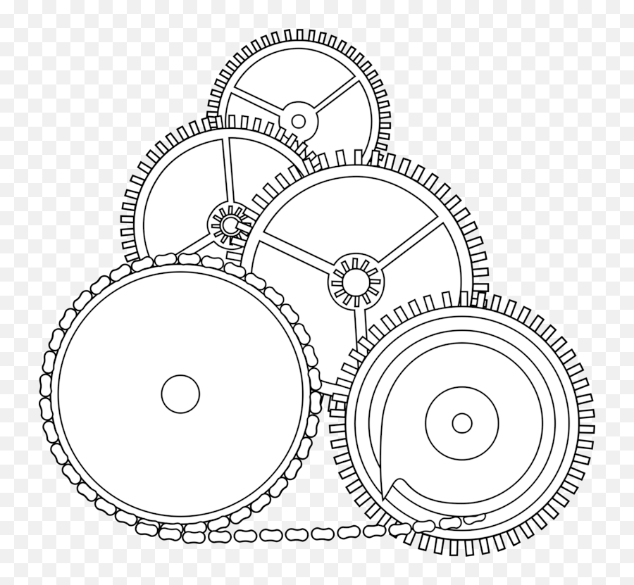 Drawing Gear Wheel Transparent Png - Gear Line Drawing Png Emoji,Gears Emoji