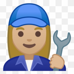 Woman Mechanic Emoji Clipart - Nagoya Port Aquarium