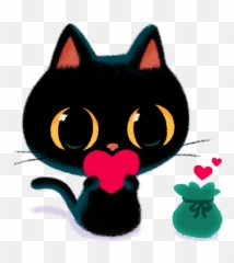 Emoji Set Be My Valentine - Dot,Black Cat Emoji