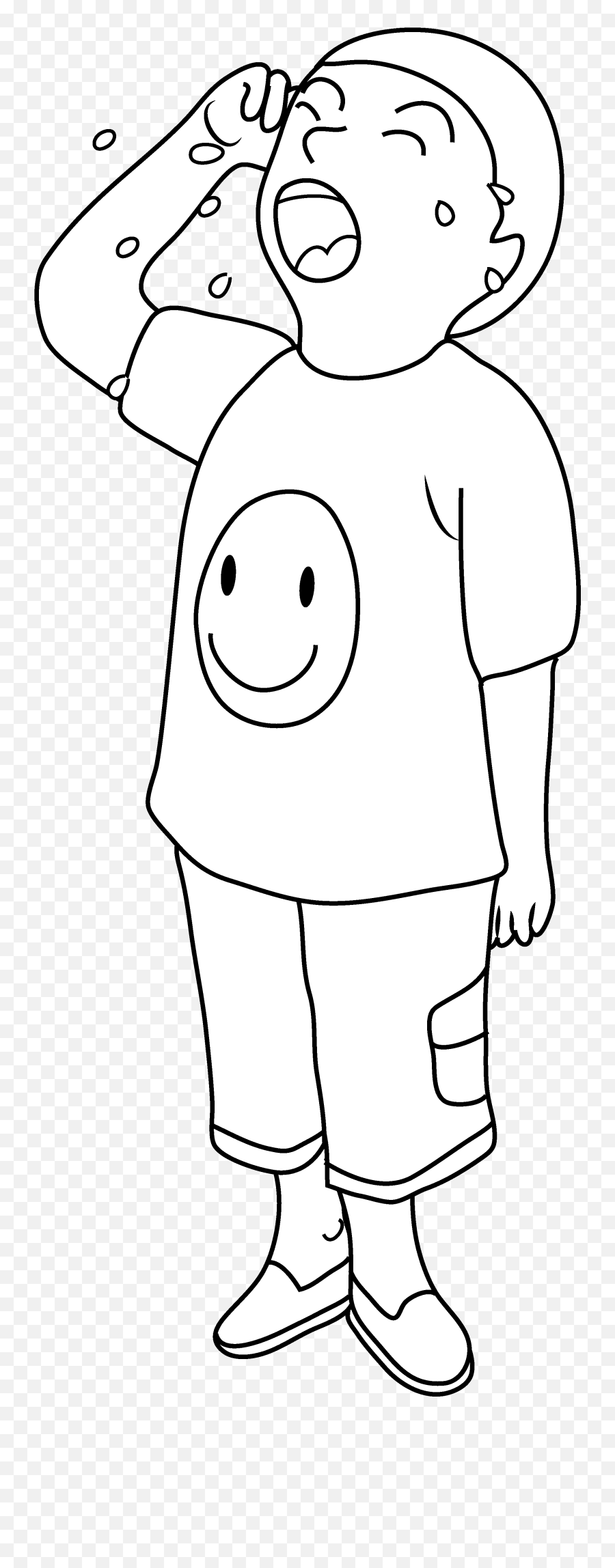 A Boy Outline Png U0026 Free A Boy Outlinepng Transparent - Crying Clipart Black And White Emoji,Black Guy Emoji