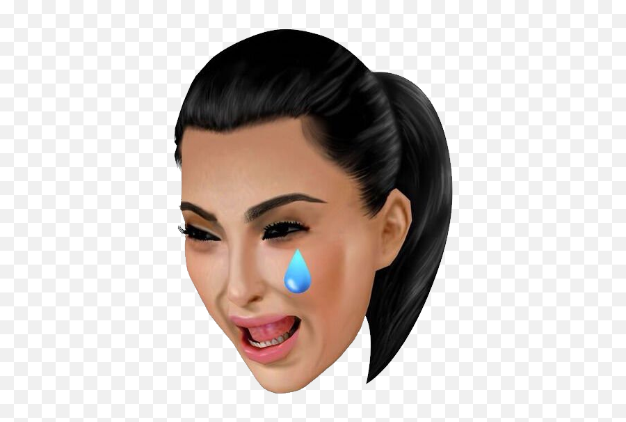Kim Kardashian Crying Transparent - Kim Kardashian Emoji Png,Kim K Emoji