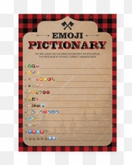 Lumberjack Themed Baby Shower Emoji Pictionary Printable - Paper