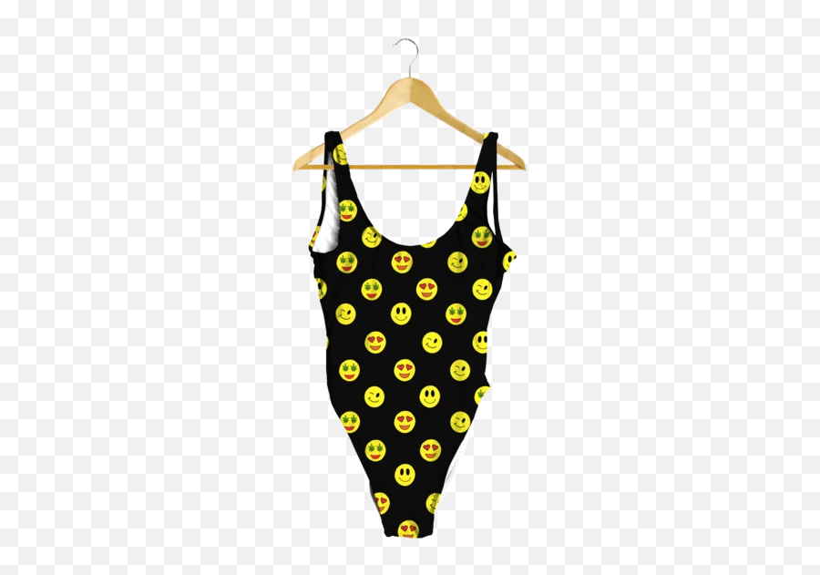 Emoji Black One - Polka Dot,Swimsuit Emoji