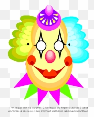 Printable Clown Mask - Clown Emoji,Clown Emoticon