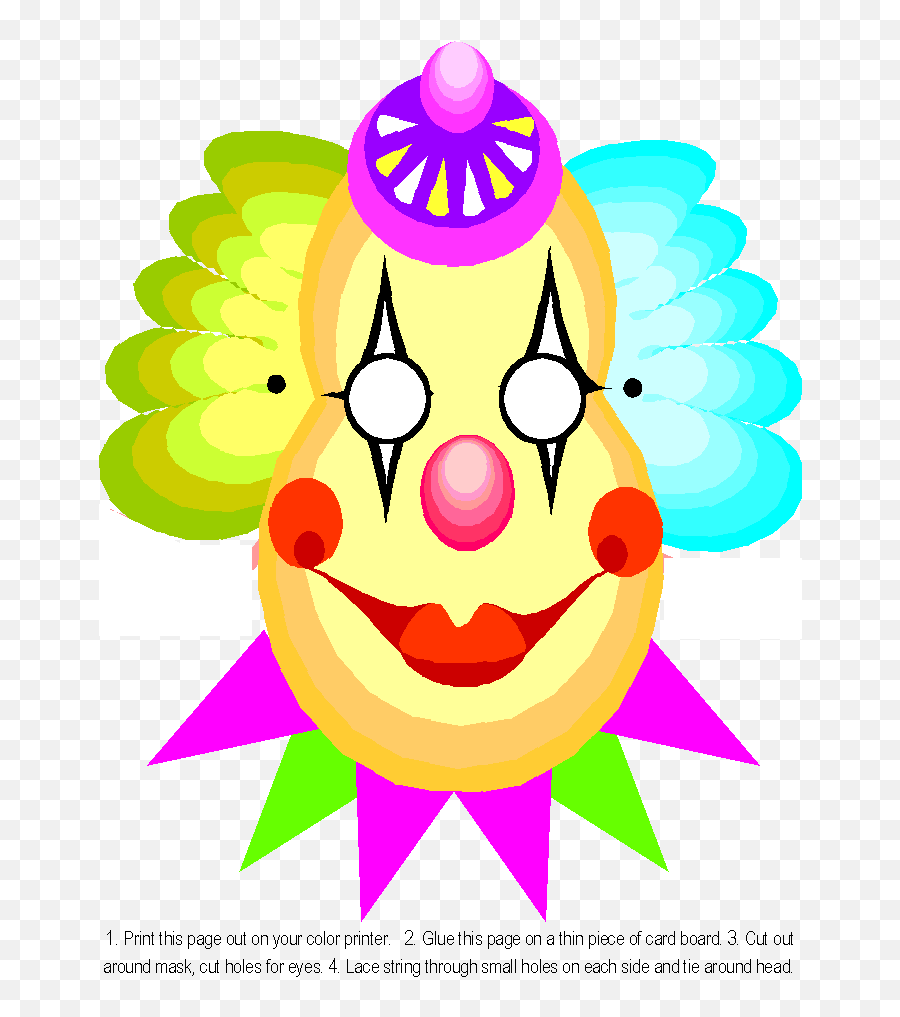 Printable Clown Mask - Clown Emoji,Clown Emoticon