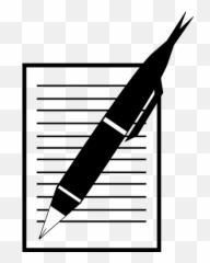 Paper And Pen Silhouette - Pen And Paper Clipart Emoji,Ink Pen Emoji