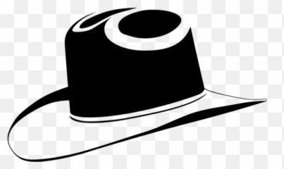 Cowboy Hat Vector Graphics - Black Clip Art Emoji