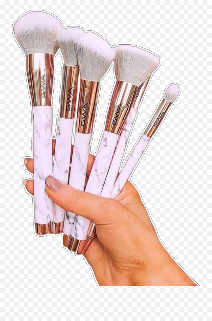 Png Pngs Makeup Brushes Nichememes Freetoedit - Makeup Brushes In Hand Emoji,Makeup Emoji Png