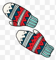Hand Painted Pair Of Knitted Gloves Winter Transparent - Clip Art Emoji