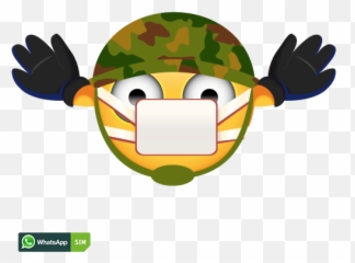 Krankes Emoji Mit Soldatenhelm Und Atemschutzmaske - Smiley,Emoji Creator