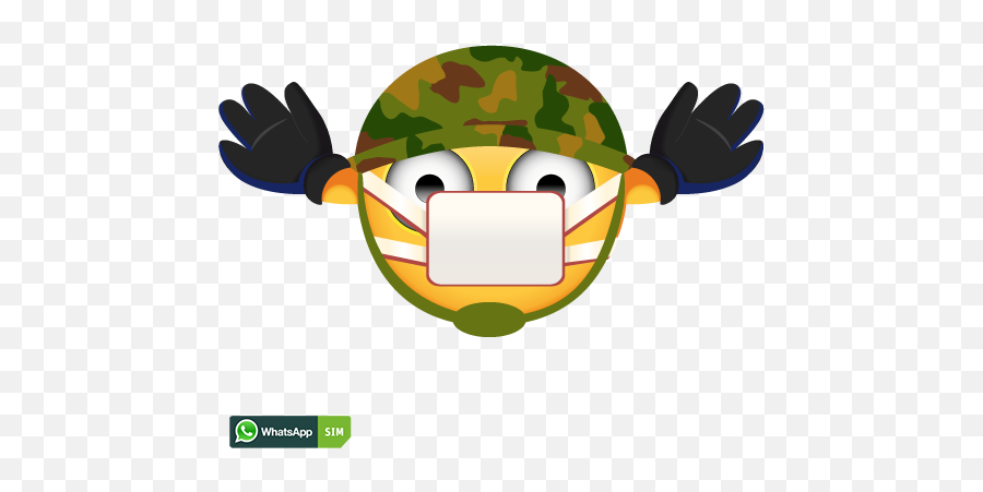 Krankes Emoji Mit Soldatenhelm Und Atemschutzmaske - Smiley,Emoji Creator