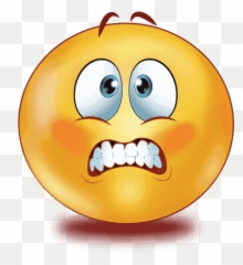 Gradient Scared Emoji Png Clipart - Emoticon