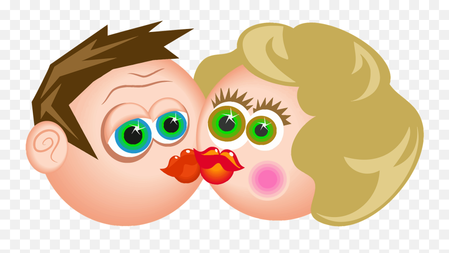 Kissing Cartoon Couple Clipart Free Download Transparent - Old Couple Kissing Cartoon Emoji,Hug And Kiss Emoji