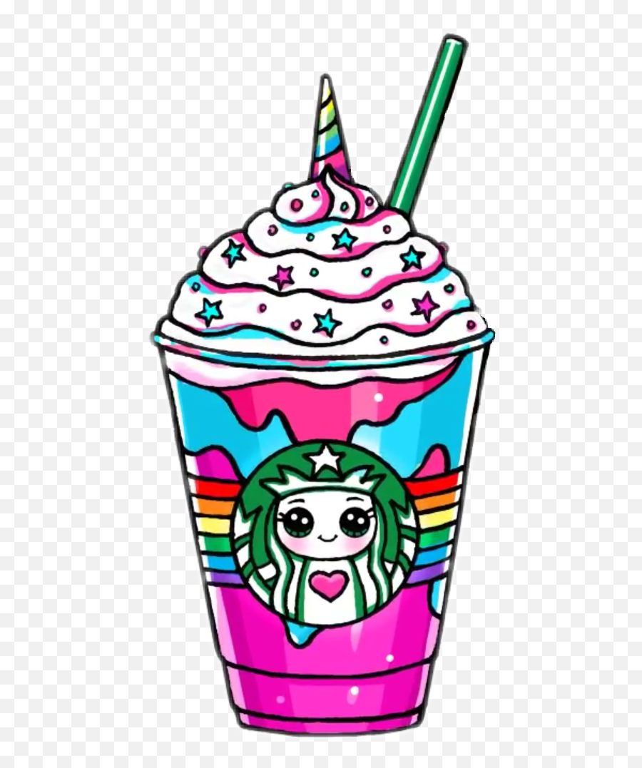 Starbucks Clipart Frappuccino Clipart - Unicorn Cute Drawings Of Girls Emoji,Emoji Starbucks