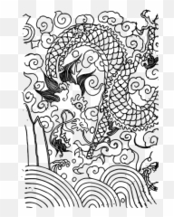 Asian Dragon - Asian Line Art Emoji,Peter Pan Emoji