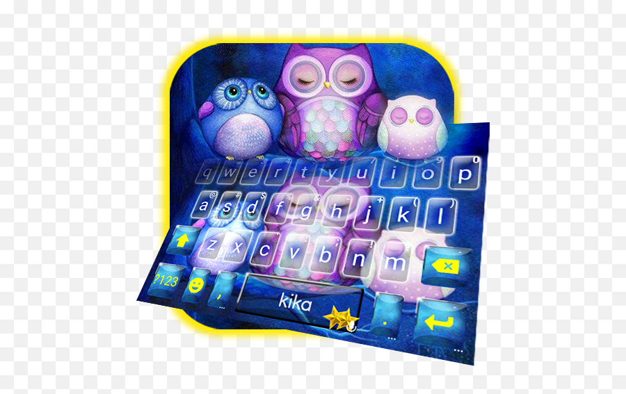 Starry Night Cute Owl Keyboard Theme - Boa Noite Namaste Emoji,Owl Emojis For Android