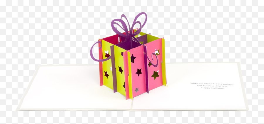 Present With Bow Pop Up Card - Present Paper Pop Cards Emoji,Present Emoji Png