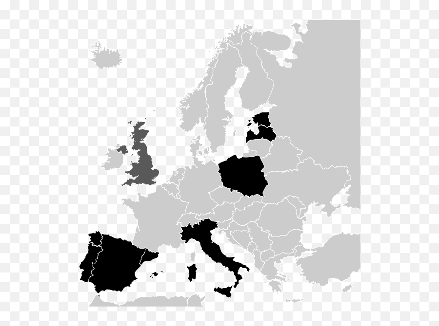 Wikipedia Blackout And Banner 4 - Simple White Map Of Europe Emoji,4th Of July Emojis