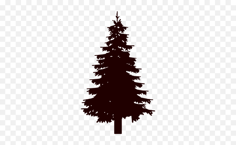 Pine Tree Silhouette Png Free Pine Tree Silhouette - Christmas Tree Red Balls Emoji,Pine Tree Emoji