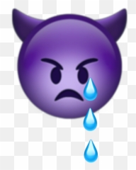 Milukyun Iphone Iphoneemoji Emoji Emojis Devil Cry Tear - Purple Crying