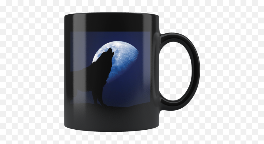 Download Wolf Howling At A Full Moon - Mugs Emoji,Wolf Howling Emoji