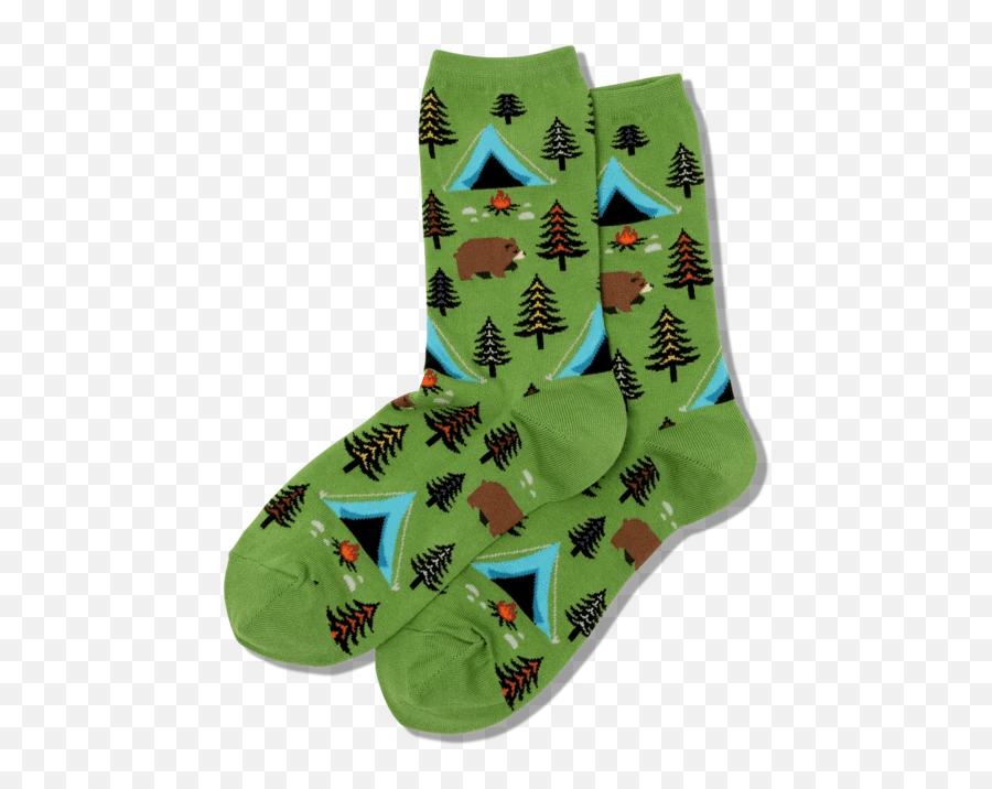 Womens Bear Tent Crew Socks - Sock Emoji,Tent Emoji
