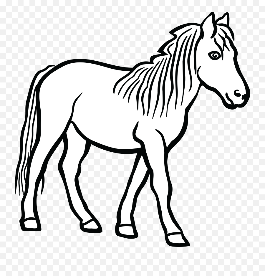 Black And White Clip Art Horse - Black And White Clip Art Horse Emoji,Emoji Horse And Plane