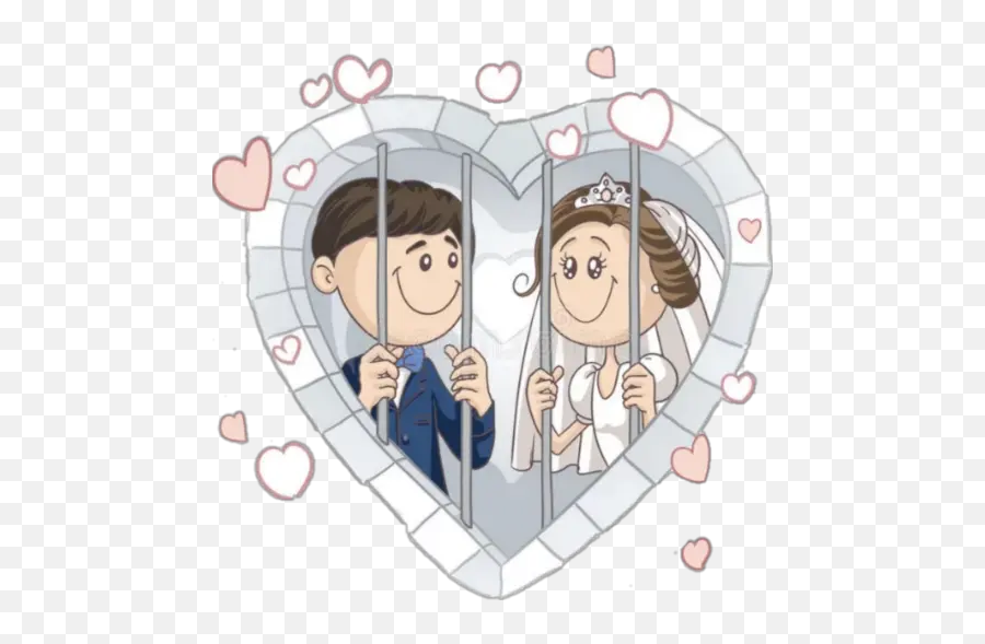Pregnancy Cartoon 2 Stickers For Whatsapp - Cartoon Couple In Jail Emoji,Pregnancy Emoji
