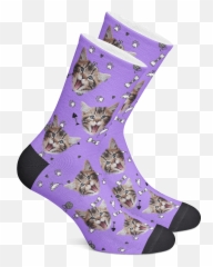 Custom Cat Socks - Personalized Pet Face with pattern Emoji