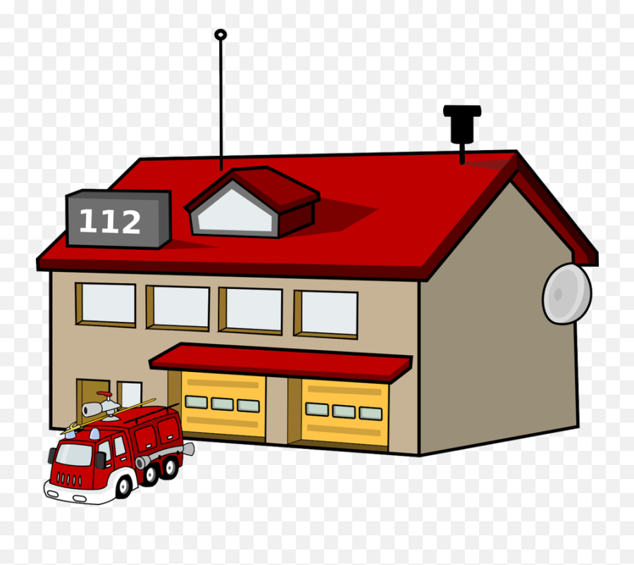 Firefighter Cartoon Clipart - Fire Station Clipart Png Emoji,Firefighter Emoji