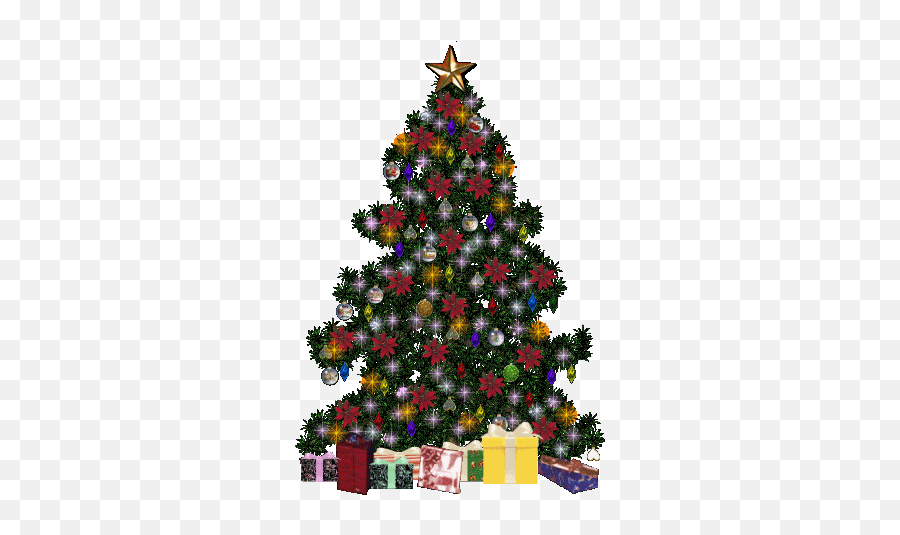 Christmas Trees Animated Graphics - Decorated Evergreen Trees Emoji,Emoji Christmas Ornaments