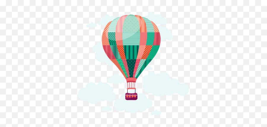 Hot Air Balloon Wall Sticker - Air Balloon Llustration Png Emoji,Hot Air Balloon Emoji