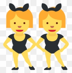 People With Bunny Ears Emoji - Twitter Dancing Girl
