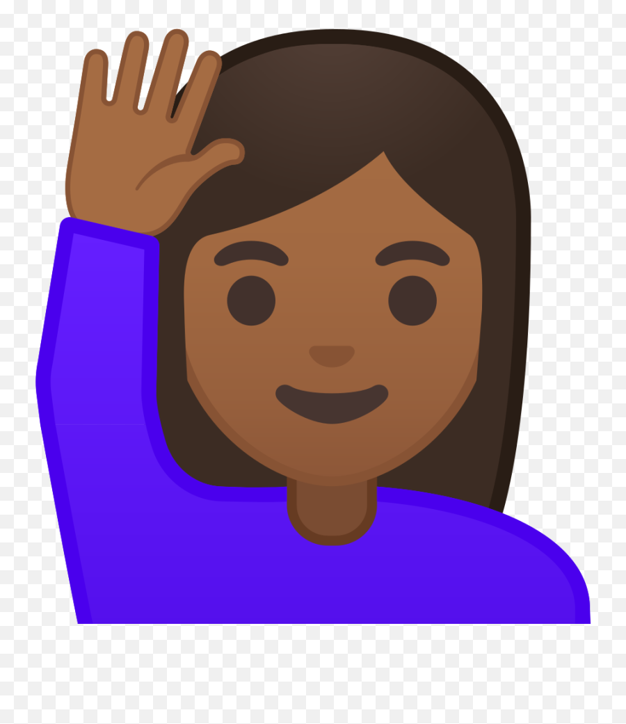 Woman Raising Hand Medium Dark Skin Tone Icon - Emoji Levantando A Mão,Hand On Head Emoji