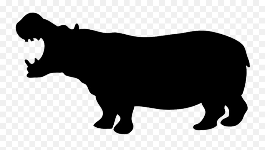 Hippopotamus Silhouette Decal Clip Art - Silhouette Hippo Emoji,Hippo Emoji