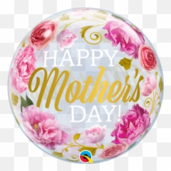Mothers Day Big Flowers Bubble Balloon - Emoji