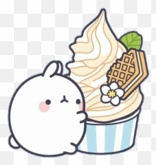 mochi molang cute pinkue icecream kawaii pastel rabbit - Cartoon Emoji