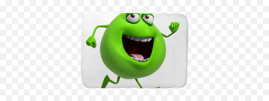 3d Cartoon Cute Green Monster Bath Mat U2022 Pixers - We Live To Change Smiley Frühling Emoji,Yawn Emoticon
