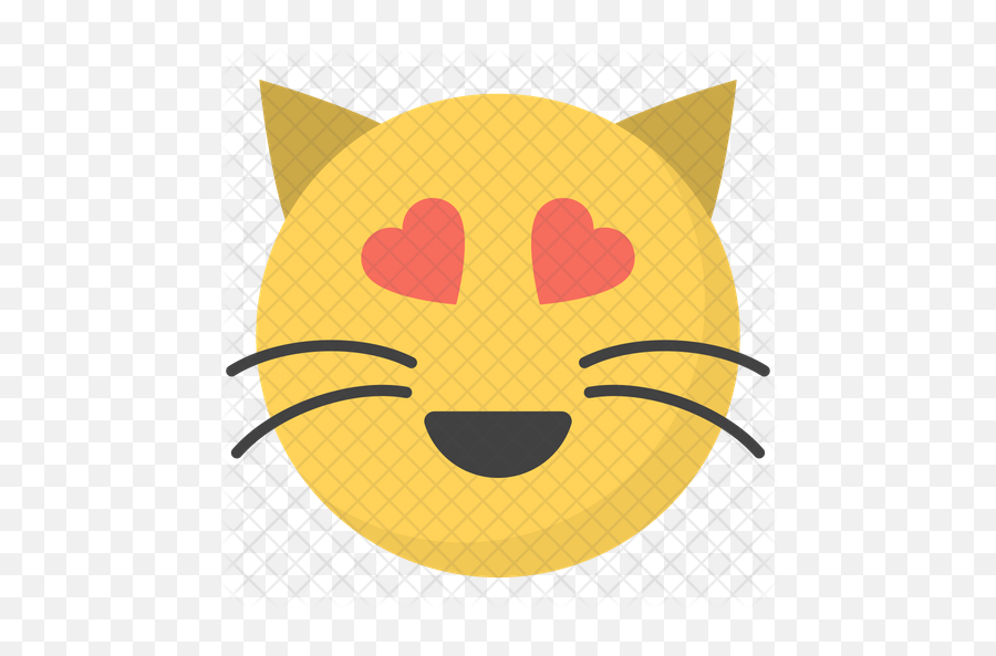 Heart Eyes Cat Emoji Icon Of Flat Style - Cartoon,Cat Heart Eye Emoji