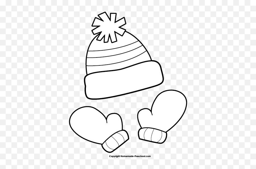 Hat And Gloves Clipart Black And White - Hat And Mitten Clipart Emoji,Emoji Hat And Gloves