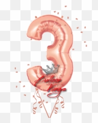 Rose Gold Number 3 - 30 Balloon Png Emoji
